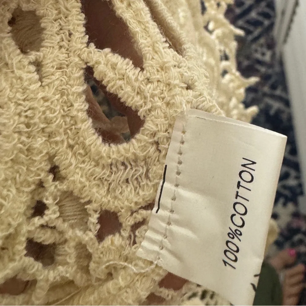 NWT. Boutique. Size 3/4 Crochet Lace Vest - Cream Kids